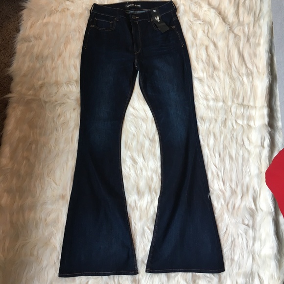 express high waisted flare jeans
